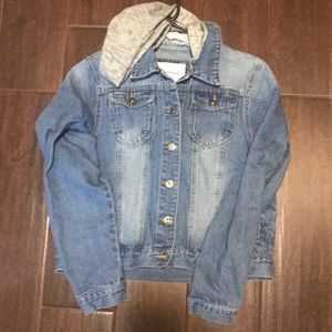A Jean Jacket with a hood